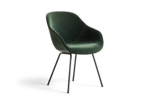 HAY AAC127 About a Chair Spisebordsstol Polstret  - Black Powder Coated Steel/Lola Dark Green