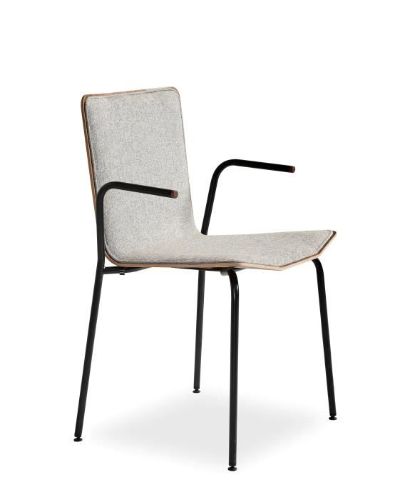 Skovby SM802 Spisestuestol H: 82 cm - Hvidolieret eg / Brahms 21 grå