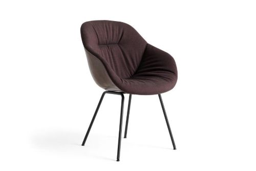 HAY AAC127 Soft Duo About a Chair Spisebordsstol Polstret  - Black Powder Coated Steel/Remix 373/Sense Dark Brown