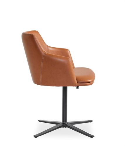 Skovby SM55 Spisebordsstol m. Drejefod H: 78 cm - Calvados Cognac læder/Sort Aluminium