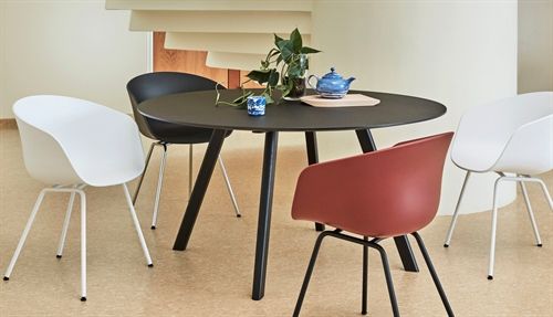HAY AAC26 About a Chair Spisebordsstol m. Armlæn  - Chromed Steel/Dusty Blue