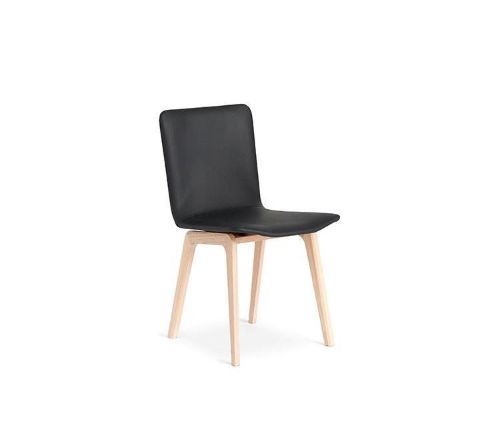 Skovby SM811 Flex Spisestuestol H: 82 cm- Hvidolieret Eg/Sort Læder