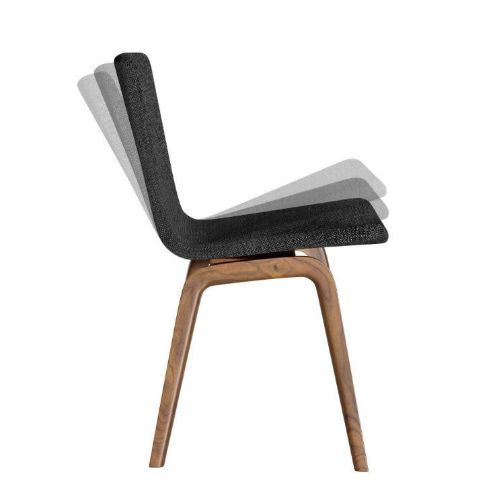 Skovby SM811 Flex Spisestuestol H: 82 cm- Hvidolieret Eg/Sort Læder
