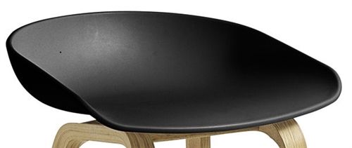 HAY AAS32 ECO Barstol Low  - Water Based Lacquered Oak Veneer / ECO Black / Footrest Stainless Steel