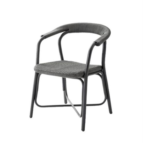 Cane-line Indoor Noble Spisebordstol m. armlæn SH: 47 cm - Black Rattan