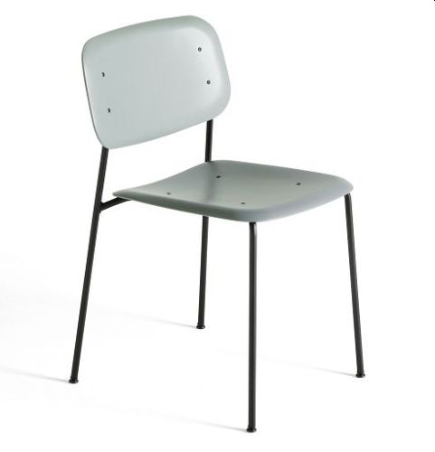 HAY Soft Edge P10 Spisebordsstol  - Black Powder Coated Steel / Dusty Green