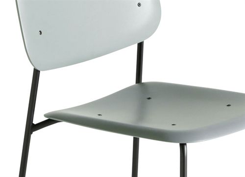 HAY Soft Edge P10 Spisebordsstol  - Black Powder Coated Steel / Dusty Green