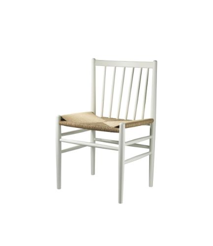 FDB Møbler J80 Jørgen Bækmark Stol SH: 45 cm - Hvid/Natur Flet
