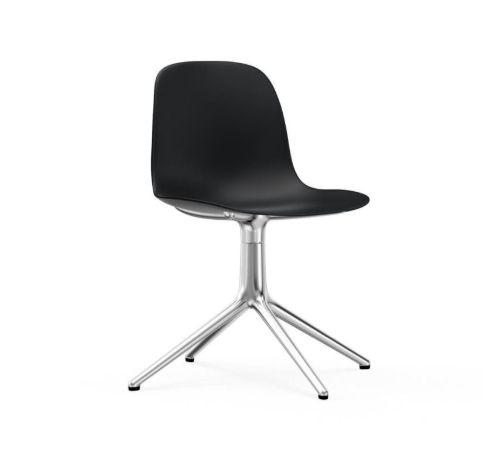Normann Copenhagen Form Drejestol SH: 44cm - Sort/Aluminium