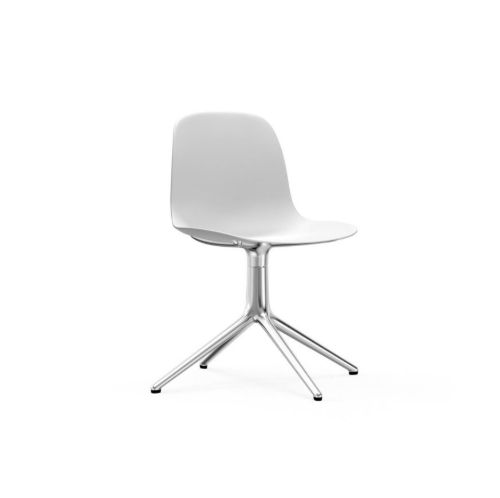 Normann Copenhagen Form Drejestol SH: 44cm - Hvid/Aluminium