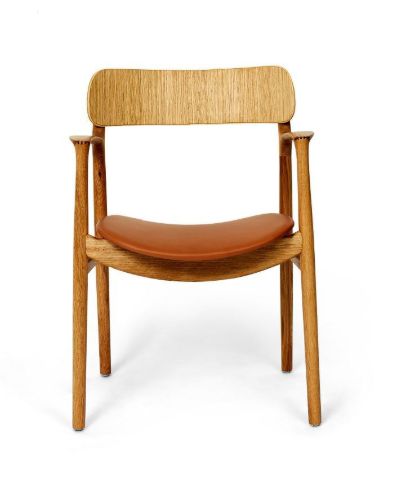 Bent Hansen Asger Stol M. Polstring H: 80 cm - Eg, Olieret / Zenso 2 223 Cognac Læder