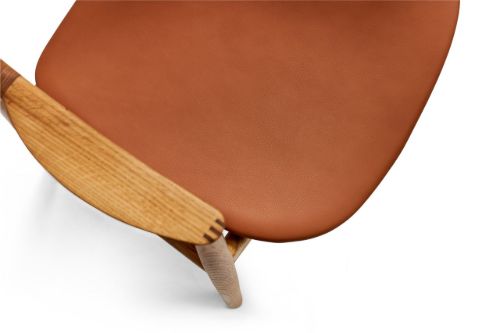 Bent Hansen Asger Stol M. Polstring H: 80 cm - Eg, Olieret / Zenso 2 223 Cognac Læder