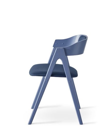 Findahl by Hammel METTE Spisebordsstol M. Rygpolstring SH: 45 cm - Blålakeret Bøg/Corsica50