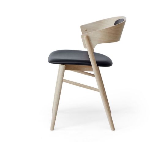 Findahl by Hammel SPRINGER Spisebordsstol M. Rygpolstring SH: 47 cm - Sæbebehandlet Eg/Sort Sydney Læder