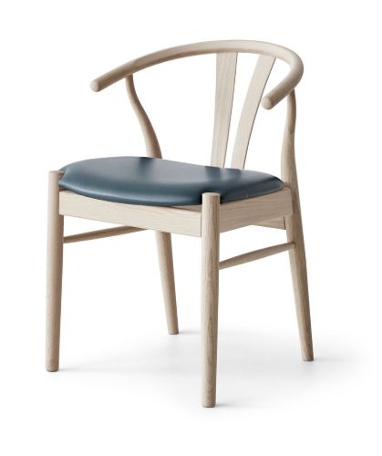 Findahl by Hammel Frida Stol SH: 46 cm - Eg Sæbebehandlet / Grøn Sydney Læder
