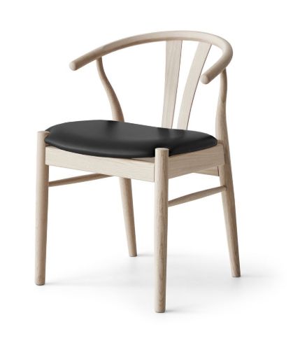 Findahl by Hammel FRIDA Spisebordsstol SH: 46 cm - Ubehandlet Eg/Sort Sydney Læder