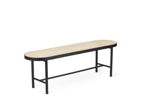 Warm Nordic Be My Guest Bænk L: 140 cm - Black Noir/French Cane