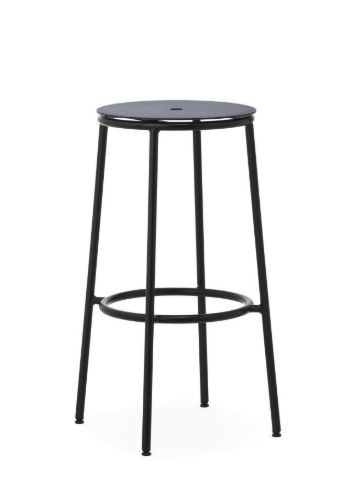 Normann Copenhagen Circa Barstol H: 75 cm - Sort Aluminium