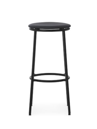 Normann Copenhagen Circa Barstol Polstret H: 75 cm - Ultra Læder Sort 41599