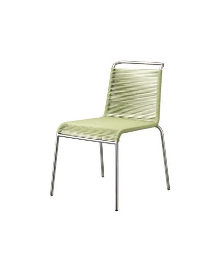 FDB Møbler M20 Teglgård Snorestol 87x54x65 cm - Rustfrit Stål/Grøn Meleret