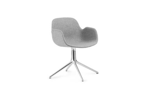 Normann Copenhagen Form Drejestol m. armlæn SH: 44cm - Synergy/Aluminium