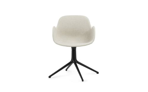 Normann Copenhagen Form Drejestol m. armlæn SH: 44cm - Upminster Sand/Sort Aluminium