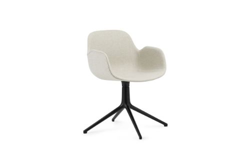 Normann Copenhagen Form Drejestol m. armlæn SH: 44cm - Upminster Sand/Sort Aluminium