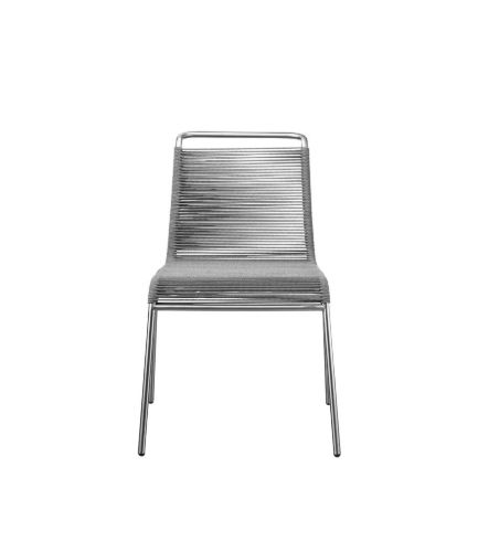 FDB Møbler M20 Teglgård Snorestol 87x54x65 cm - Rustfrit Stål/Lysegrå Meleret