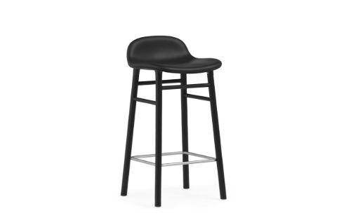 Normann Copenhagen Form Barstol SH: 65cm - Sort Læder/Sort Eg