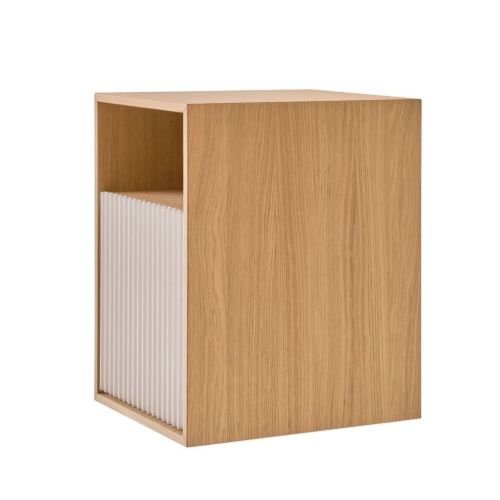 Vipp 672 Bedside Table H: 48 cm - Lys Egetræ/Aluminium 
