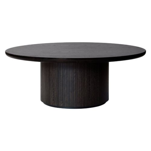 GUBI Moon Coffee Table Ø120 - Brown/Black Stained Veneer Oak Lacquered