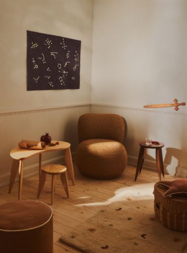 Ferm Living Constellation Tekstilkort - Økologisk Bomuld/Mørkeblå