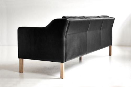 Mogens Hansen MH195 3 Pers Sofa L: 210 cm - Premium Læder / Sort