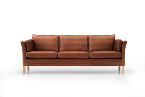 Mogens Hansen MH 2225 2 Pers Sofa L: 154 cm - Cognac Premium Læder / Lakeret Bøg