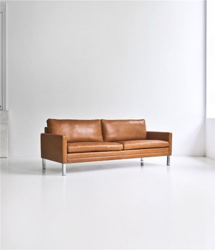 Mogens Hansen MH 376 4 Pers Sofa L: 240 cm - Premium Læder / Cognac