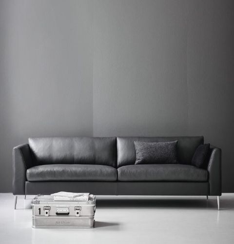 Mogens Hansen MH 272 3 Pers Sofa L: 222 cm - Premium Læder / Sort