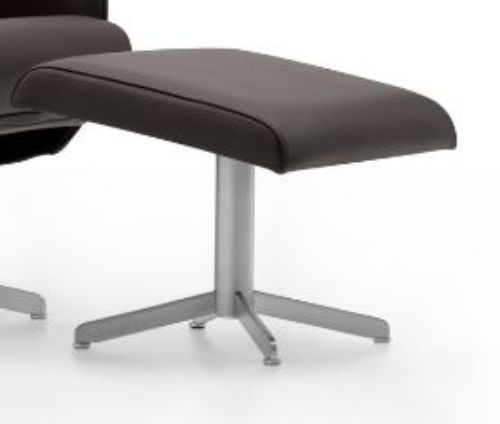 Mogens Hansen Resto AIR Fodskammel H: 40 cm - Sort Preston Læder/Sort Sokkel