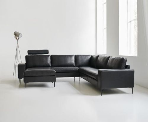 Mogens Hansen Nakkestøtte til MH 221 Sofa L: 60 cm - Premium Læder / Sort