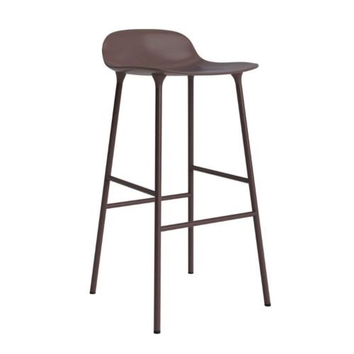 Normann Copenhagen Form Barstol SH: 75 cm. - Stål/Brun