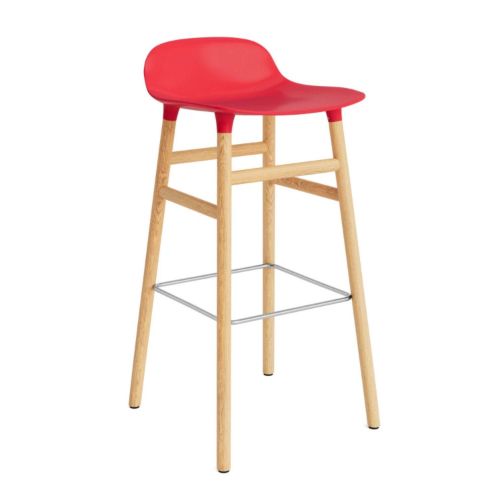 Normann Copenhagen Form Barstol SH: 75 cm. - Eg/Bright Red