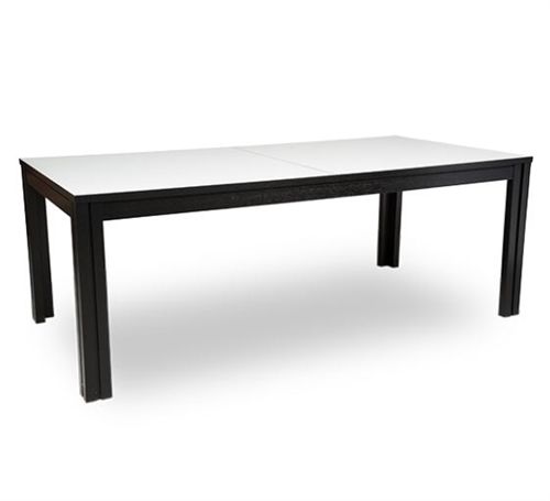 Skovby SM24 Spisebord inkl. 3 Tillægsplader 100 x 200 cm - Hvid laminat / Sort Eg