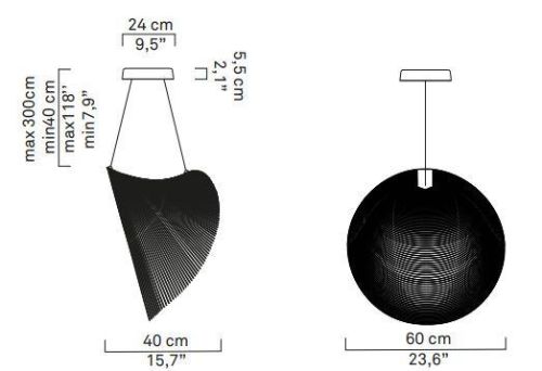 Luceplan Illan Pendel Ø: 60 cm - Birk