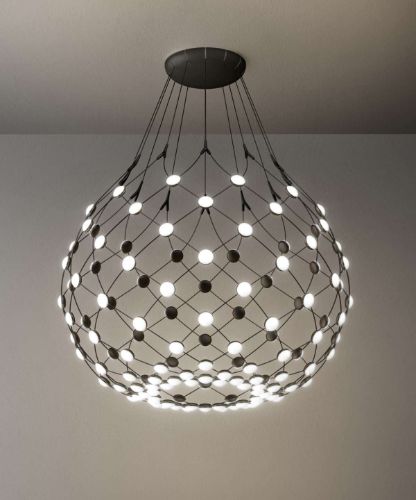 Luceplan Mesh Lysekrone Ø: 80 cm - Black