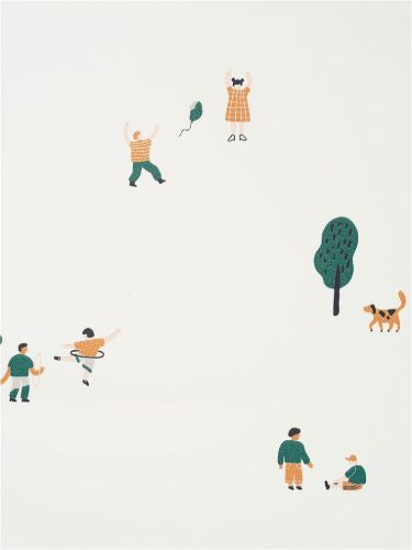 Ferm Living The Park Wallpaper L: 10 m - Off White OUTLET