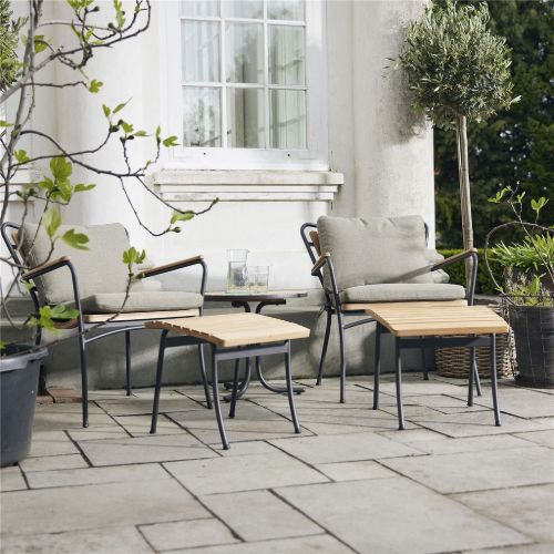 Mandalay Marguerit Fodskammel H: 40 cm - Teak/Antracit