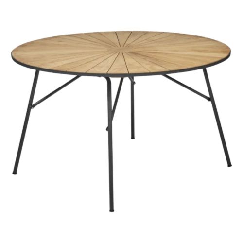 Mandalay Marguerit havebord - Ø 120 cm - Teak / antracitgrå stel