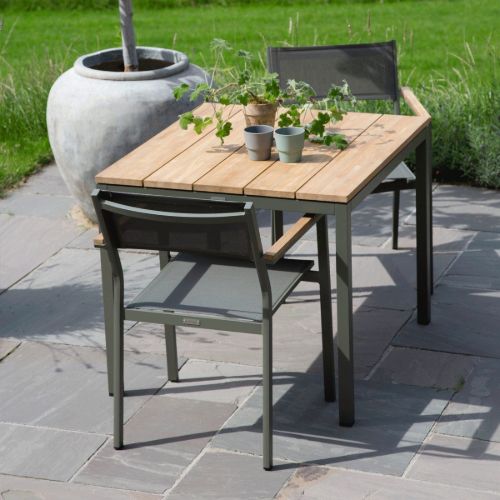 Mandalay Havemøbelsæt Toscana Havebord L: 82 cm og 2 Stk. Elba Havestole - Olivengrøn 
