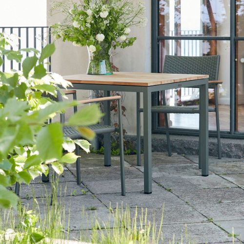 Mandalay Havemøbelsæt Toscana Havebord L: 82 cm og 2 Stk. Siena Havestole - Olivengrøn 