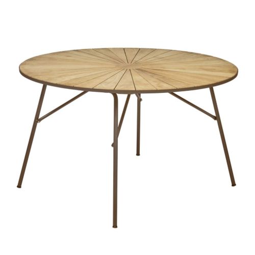 Mandalay Marguerit Havebord Ø: 120 cm - Teak/Mocca