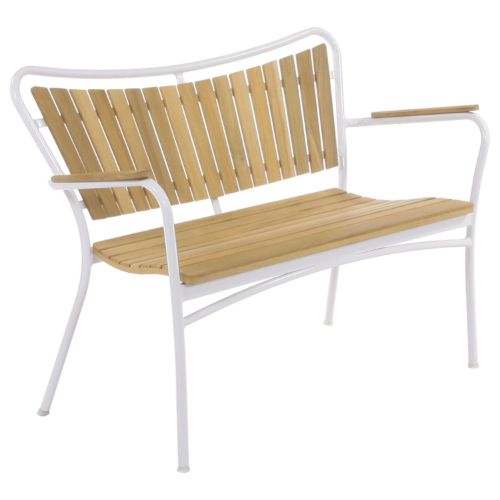 Mandalay Marguerit Havebænk L: 112 cm - Teak/Hvid